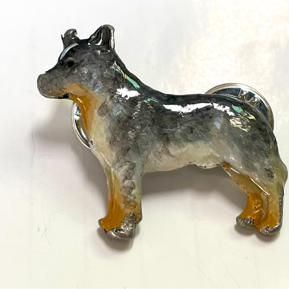 Blue heeler enamel brooch